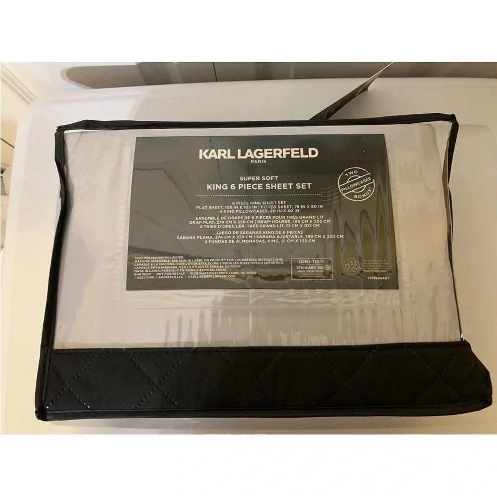 Karl‎ Lagerfeld Gray King Sheet Set
